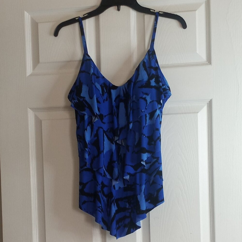 Magicsuit Blue Black Tankini Swimsuit Top